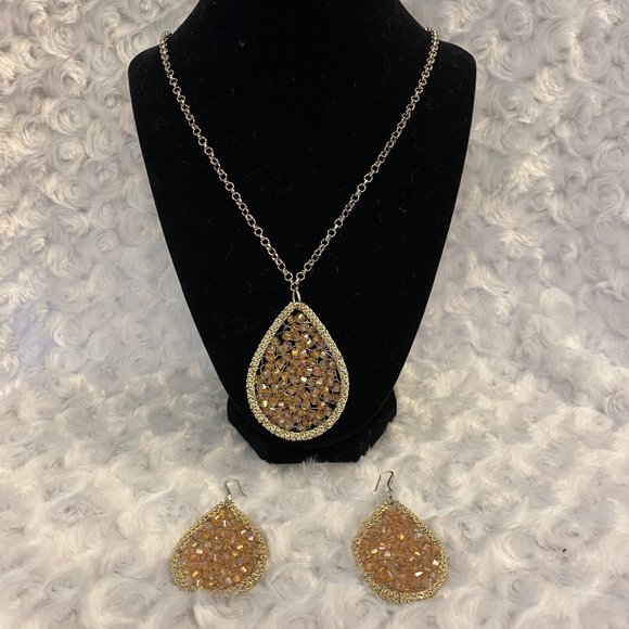 Theia Crystal Teardrop Pendant Necklace - Picture 3 of 4